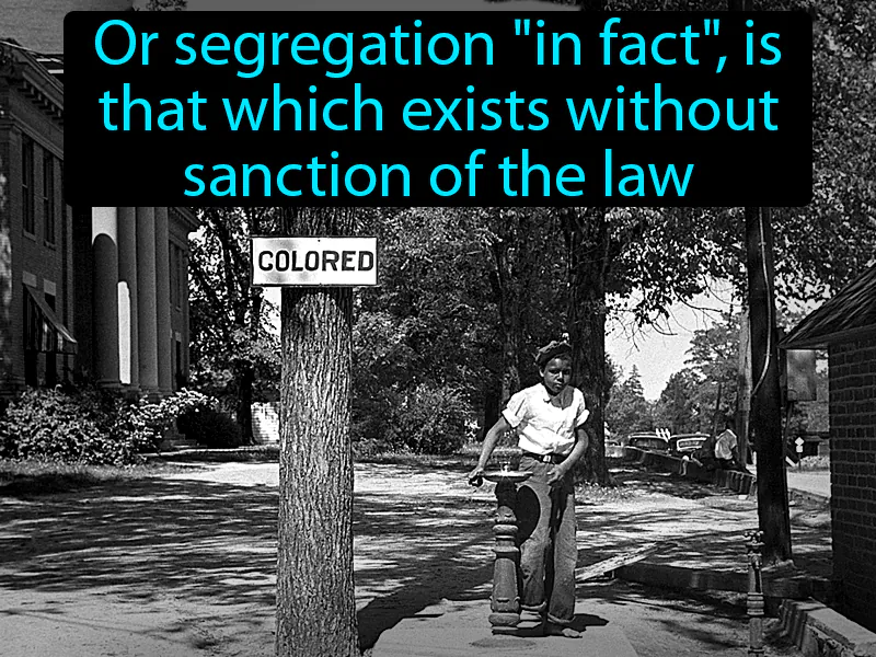De facto segregation Definition